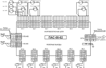 Схема электрических подключений ПАС-08-62(6 модулей МУК)
